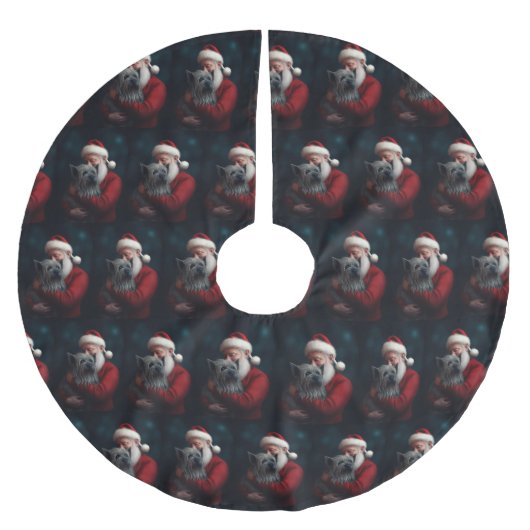 Skye Terrier met Sinterklaas Feestelijke Kerstmis Kerstboom Rok (Voorkant)