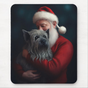 Skye Terrier met Sinterklaas Feestelijke Kerstmis Muismat