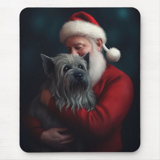 Skye Terrier met Sinterklaas Feestelijke Kerstmis Muismat (Voorkant)