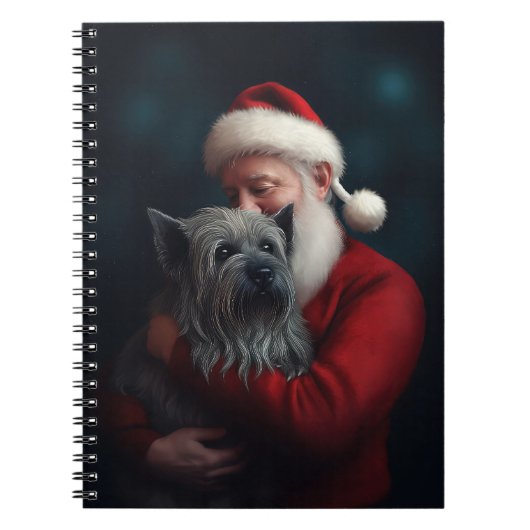 Skye Terrier met Sinterklaas Feestelijke Kerstmis Notitieboek (Voorkant)
