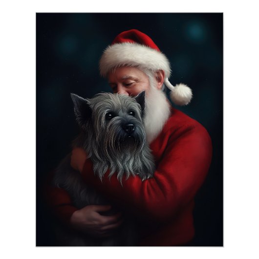 Skye Terrier met Sinterklaas Feestelijke Kerstmis Perfect Poster (Voorkant)