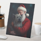 Skye Terrier met Sinterklaas Feestelijke Kerstmis Reclamebord Met Voetstuk (Insitu)