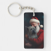 Skye Terrier met Sinterklaas Feestelijke Kerstmis Sleutelhanger (Voorkant)