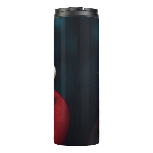 Skye Terrier met Sinterklaas Feestelijke Kerstmis Thermosbeker (Achterkant)