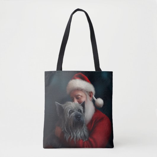 Skye Terrier met Sinterklaas Feestelijke Kerstmis Tote Bag (Voorkant)