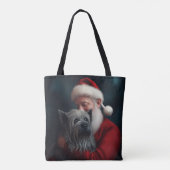 Skye Terrier met Sinterklaas Feestelijke Kerstmis Tote Bag (Achterkant)