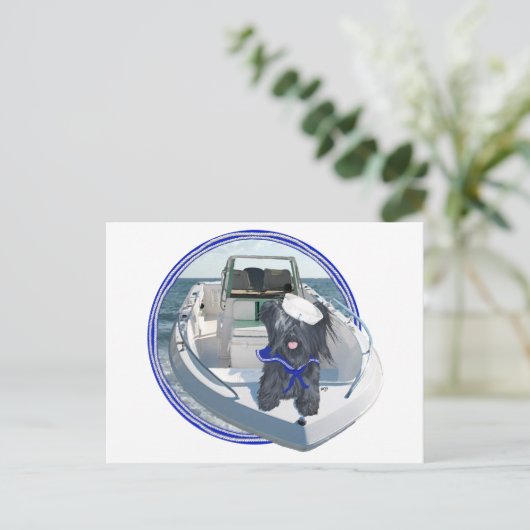 Skye Terrier op de boot Briefkaart (Staand voorkant)