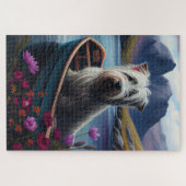 Skye Terrier op een peddel: Een landschappelijk av Legpuzzel (Horizontaal)