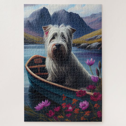 Skye Terrier op een peddel: Een landschappelijk av Legpuzzel (Verticaal)