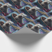 Skye Terrier op een peddel: Een Schilderachtig avo Cadeaupapier (Hoek)