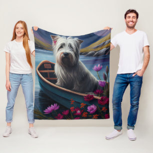 Skye Terrier op een peddel: Een Schilderachtig avo Fleece Deken
