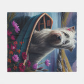 Skye Terrier op een peddel: Een Schilderachtig avo Fleece Deken (Voorkant (Horizontaal))