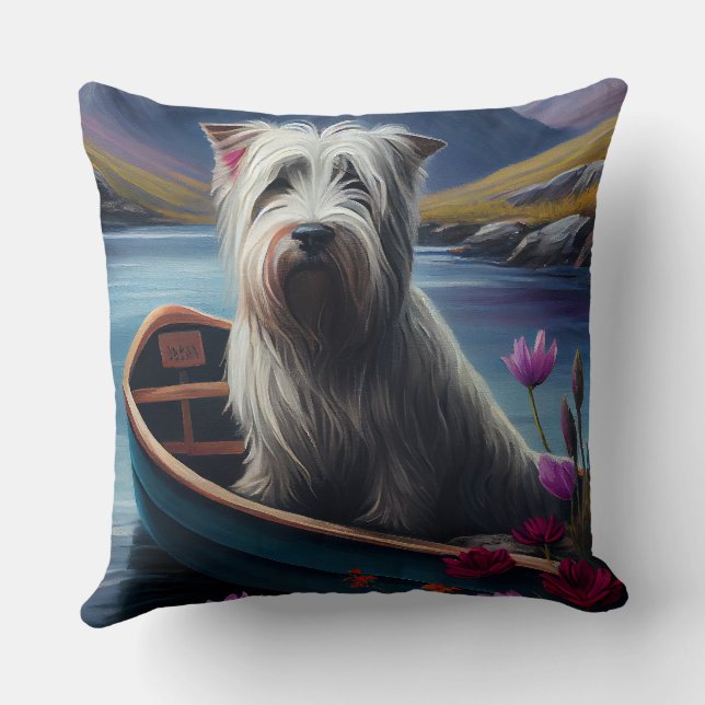Skye Terrier op een peddel: Een Schilderachtig avo Kussen (Achterkant)