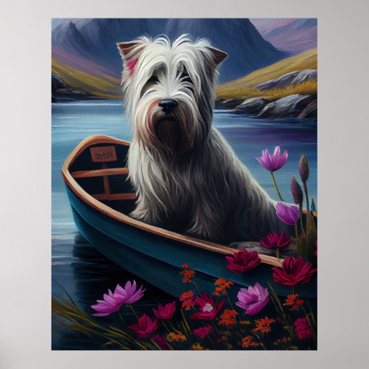 Skye Terrier op een peddel: Een Schilderachtig avo Poster (Voorkant)