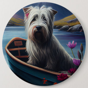 Skye Terrier op een peddel: Een Schilderachtig avo Ronde Button 6,0 Cm