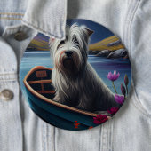 Skye Terrier op een peddel: Een Schilderachtig avo Ronde Button 6,0 Cm (In situ)