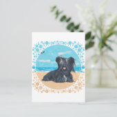 Skye Terrier op het Strand Briefkaart (Staand voorkant)