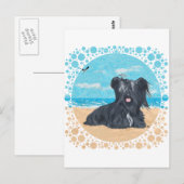 Skye Terrier op het Strand Briefkaart (Voorkant / Achterkant)