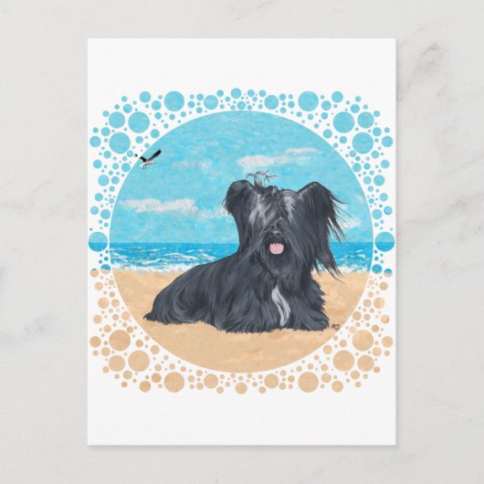 Skye Terrier op het Strand Briefkaart (Voorkant)