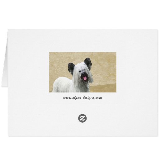 Skye Terrier Painting - Cute Original Dog Art (Achterkant Horizontaal)