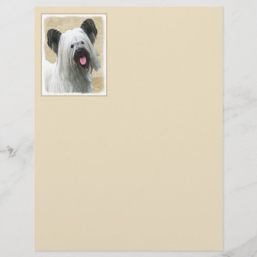 Skye Terrier Painting - Cute Original Dog Art (Voorkant)