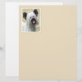 Skye Terrier Painting - Cute Original Dog Art (Voorkant / Achterkant)