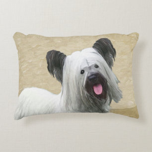 Skye Terrier Painting - Cute Original Dog Art Accent Kussen