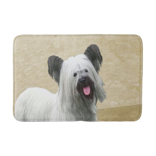 Skye Terrier Painting - Cute Original Dog Art Badmat