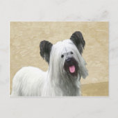 Skye Terrier Painting - Cute Original Dog Art Briefkaart (Voorkant)