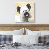 Skye Terrier Painting - Cute Original Dog Art Canvas Afdruk (Insitu (Slaapkamer))