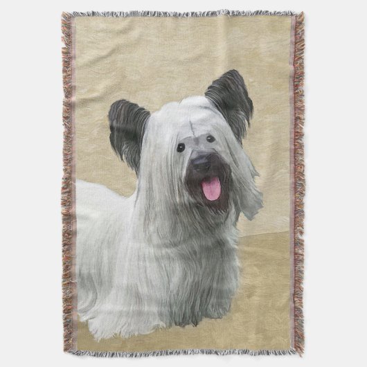 Skye Terrier Painting - Cute Original Dog Art Deken (Voorkant Verticaal)