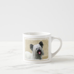 Skye Terrier Painting - Cute Original Dog Art Espresso Kop