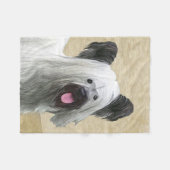 Skye Terrier Painting - Cute Original Dog Art Fleece Deken (Voorkant (Horizontaal))