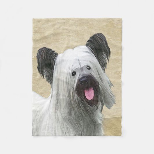 Skye Terrier Painting - Cute Original Dog Art Fleece Deken (Voorkant)