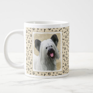 Skye Terrier Painting - Cute Original Dog Art Grote Koffiekop