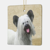Skye Terrier Painting - Cute Original Dog Art Keramisch Ornament (Links)