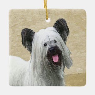 Skye Terrier Painting - Cute Original Dog Art Keramisch Ornament