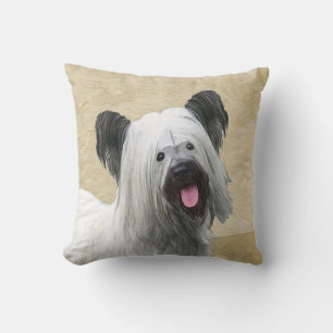 Skye Terrier Painting - Cute Original Dog Art Kussen