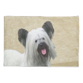 Skye Terrier Painting - Cute Original Dog Art Kussensloop (Achterkant)
