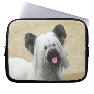 Skye Terrier Painting - Cute Original Dog Art Laptop Sleeve