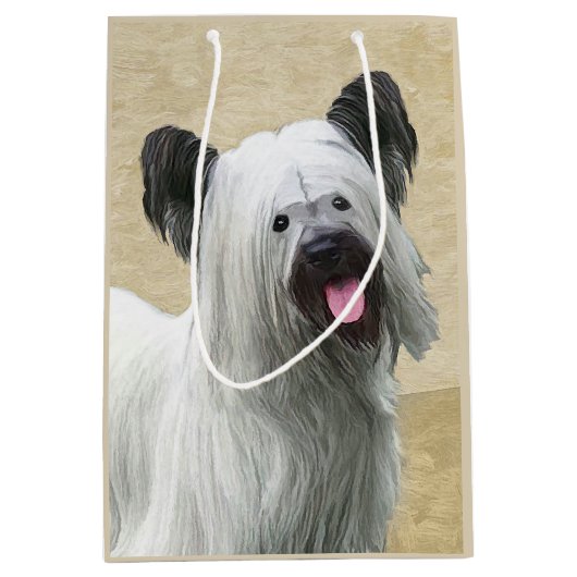 Skye Terrier Painting - Cute Original Dog Art Medium Cadeauzakje (Voorkant)
