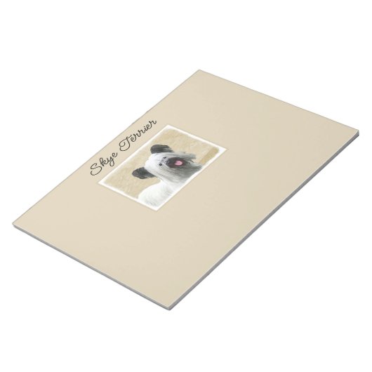 Skye Terrier Painting - Cute Original Dog Art Note Notitieblok (Schuin)