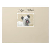 Skye Terrier Painting - Cute Original Dog Art Note Notitieblok (Voorkant)