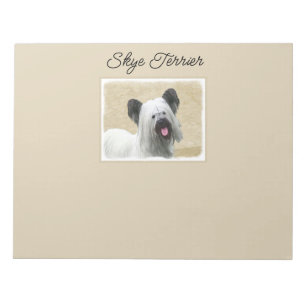 Skye Terrier Painting - Cute Original Dog Art Note Notitieblok