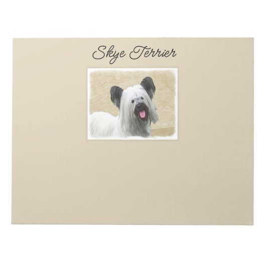 Skye Terrier Painting - Cute Original Dog Art Note Notitieblok (Voorkant)