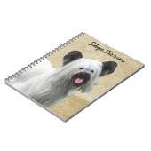 Skye Terrier Painting - Cute Original Dog Art Notitieboek (Linkerzijde)
