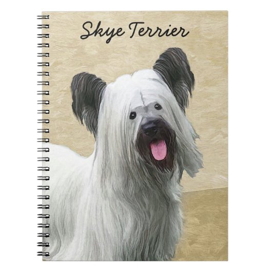 Skye Terrier Painting - Cute Original Dog Art Notitieboek (Voorkant)