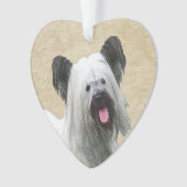 Skye Terrier Painting - Cute Original Dog Art Ornament (voorkant)