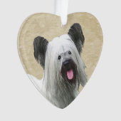 Skye Terrier Painting - Cute Original Dog Art Ornament (voorkant)