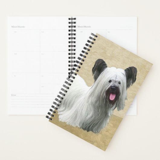 Skye Terrier Painting - Cute Original Dog Art Planner (Display)